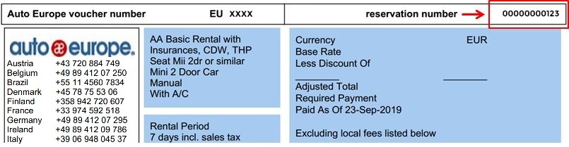 Araç Kiralama Rezervasyon Numarası